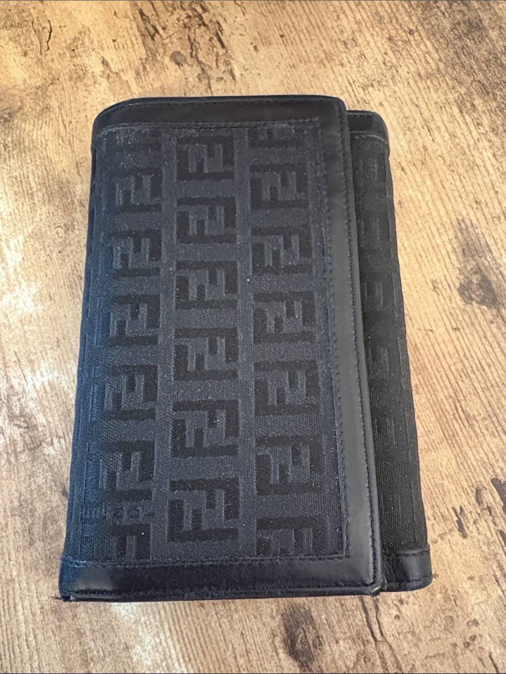 Fendi Black FF Logo Continental Wallet